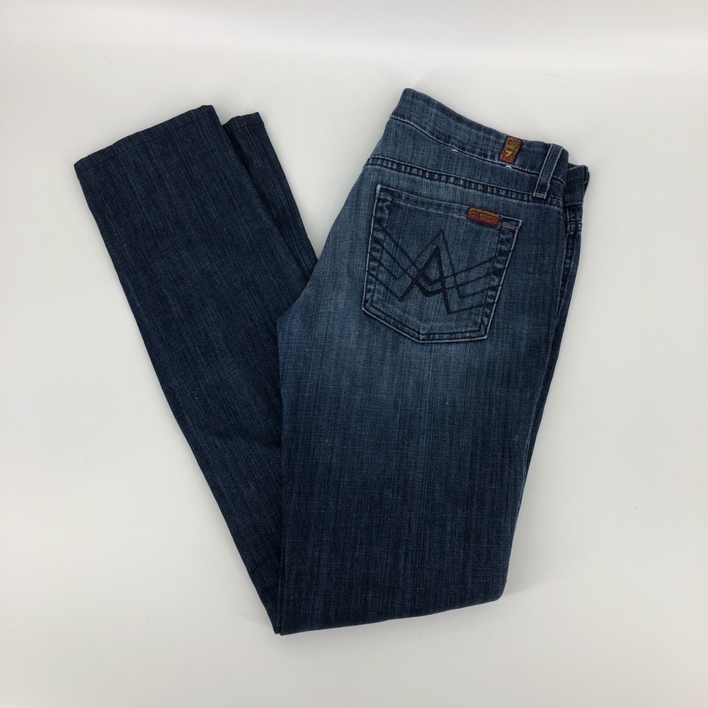 7 For All Mankind Dark Blue Skinny Jeans